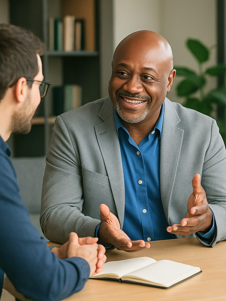 LM Founder Coach and founder in strategy session — LaunchMotive